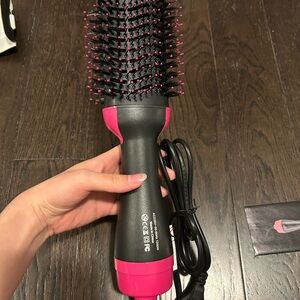 Pink and Black Hair Dryer Brush